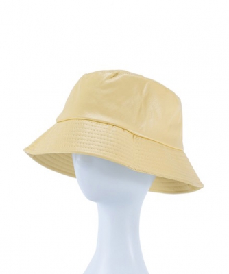 Faux Leather Bucket Hat HA320039 YELLOW